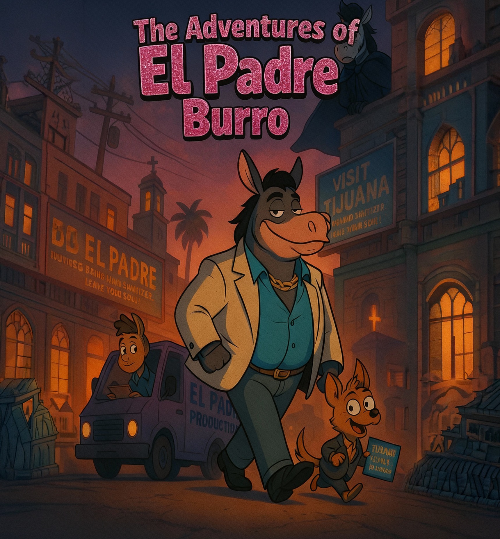 El Padre Burro in twilight Tijuana